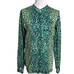 686 Animal Print Green Long Sleeve Top